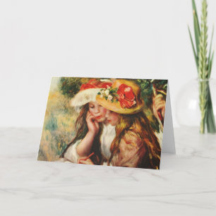 Carte Renoir Two Girls Reading in the Garden
