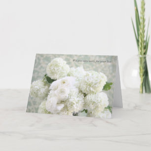 Carte Renoncule blanche et hortensias de condoléances