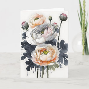 Carte Renoncule - Fleurs à l'aquarelle