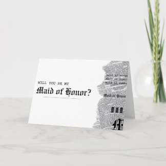 Carte Rep gothique noir et blanc Maid of Honor Propositi