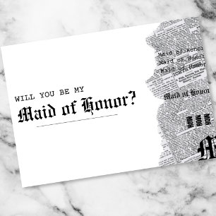 Carte Rep gothique noir et blanc Maid of Honor Propositi