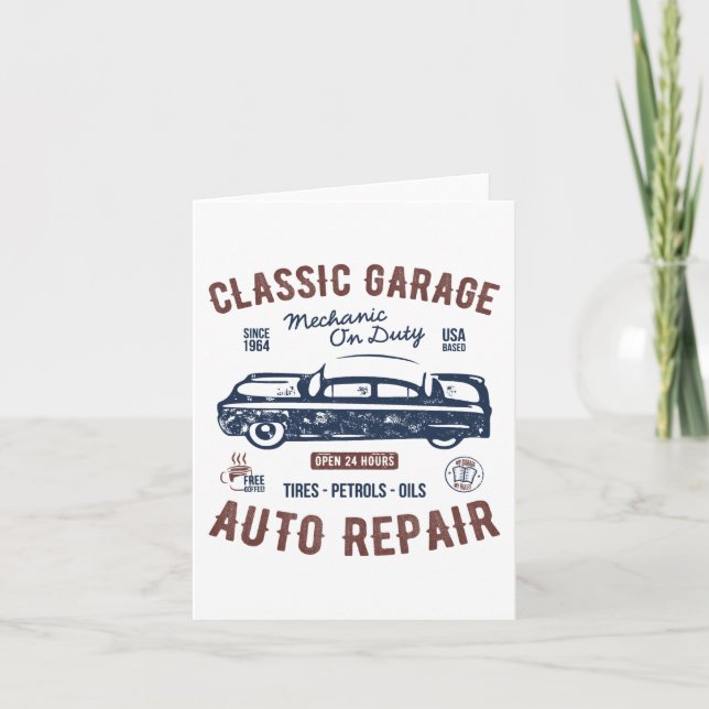 Carte Réparation automatique de garage classique (Devant)