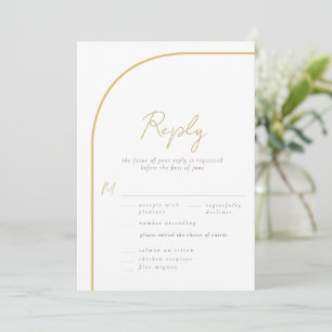 Carte Repas Mariage de la calligraphie d'arc d'or modern