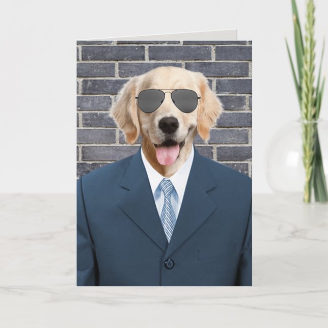 Carte repêcheur d'or en costume de retraite (Devant)