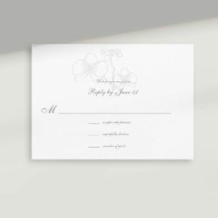 Carte Réponse du Mariage de calligraphie emboussée de l'