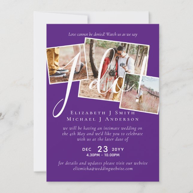 Carte Report mariage Changement de date Réception (Devant)