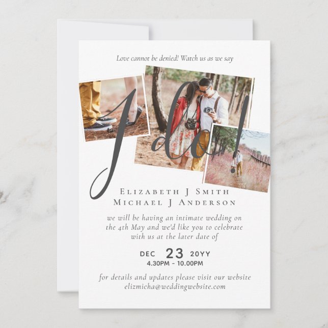 Carte Report mariage Changement de date Réception (Devant)