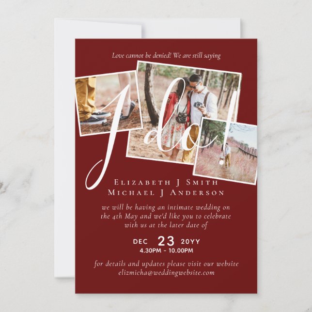 Carte Report mariage Changement de date Réception (Devant)