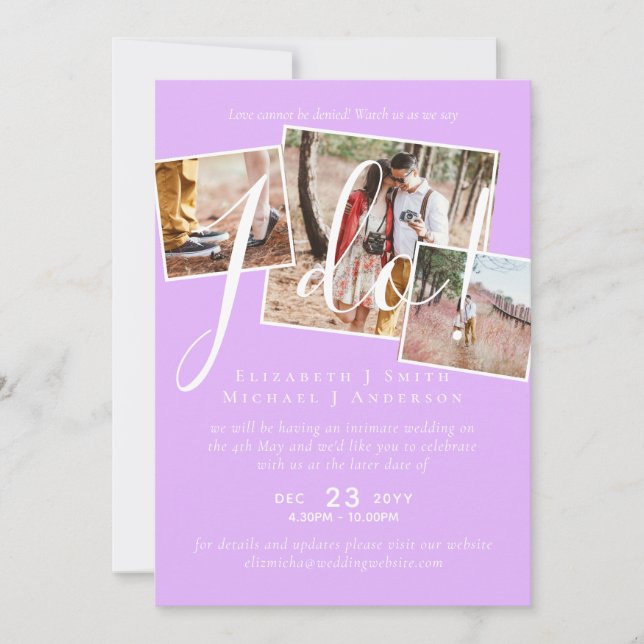 Carte Report mariage Changement de date Réception (Devant)