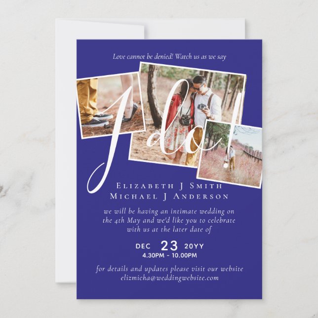 Carte Report mariage Changement de date Réception (Devant)