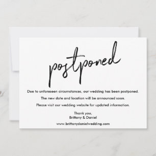 Carte reportée manuscrite du Mariage de script