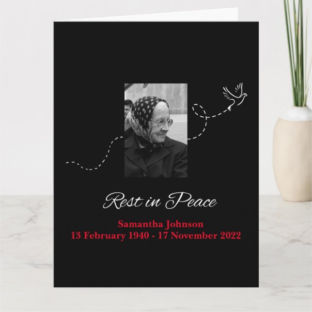 Carte Repos élégant en paix Condolence (Devant)