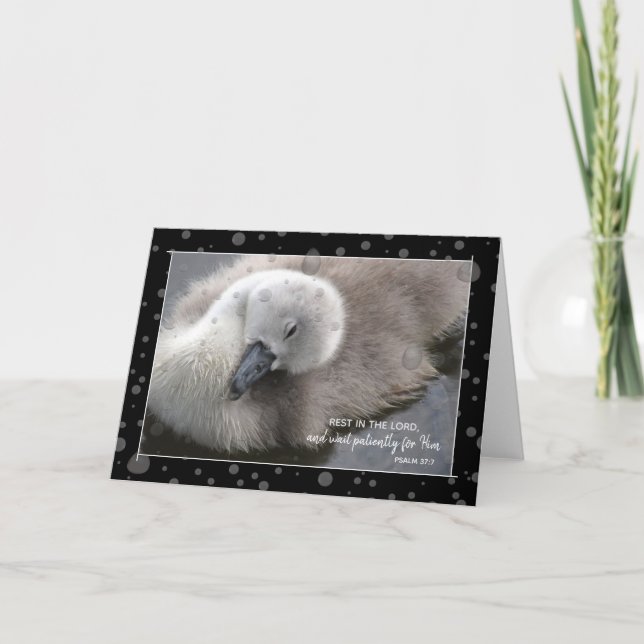 Carte Repose dans le Seigneur Jeune Swan (Devant)