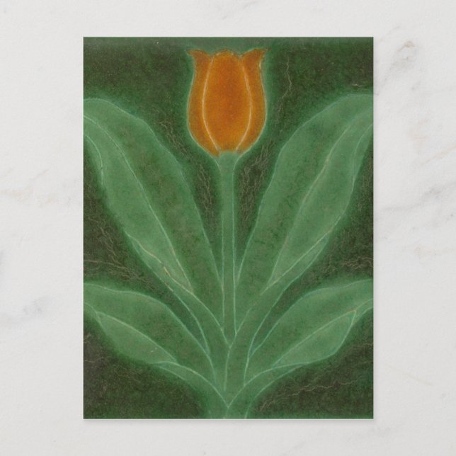 Carte Repro Jaune Vert Tulipe Art Nouveau Carrelag (Devant)