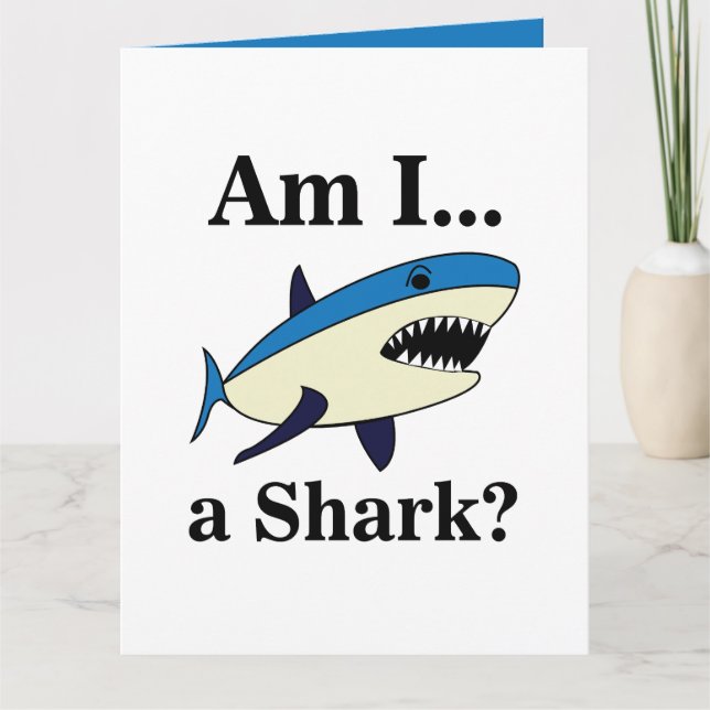 Carte Requin Bleu Drôle (Devant)