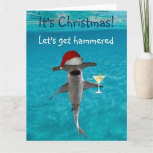 Carte Requin de Noël Faisons-nous Défoncer