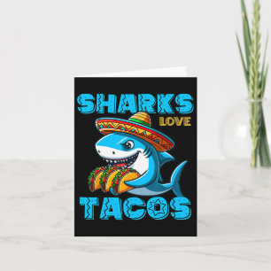 Carte Requin Mexicain Drôle Manger Tacos Nourriture Amou