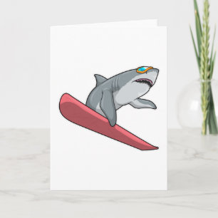 Carte Requin Snowboardeur Snowboard