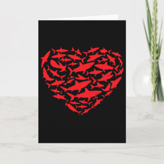 Carte Requins de la Saint-Valentin Cœur Mer Amoureux des
