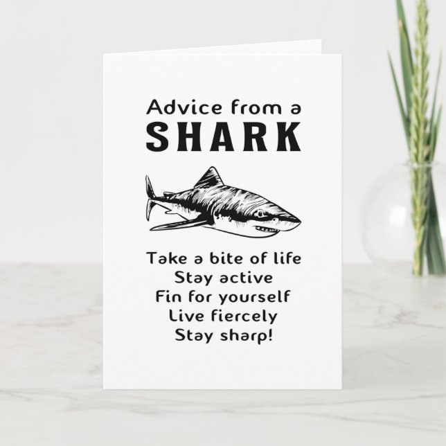Carte Requins Poisson Requin de mer Fin Cool Océan Drôle (Devant)