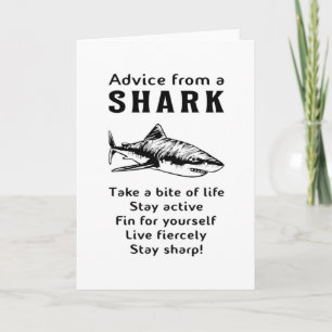 Carte Requins Poisson Requin de mer Fin Cool Océan Drôle