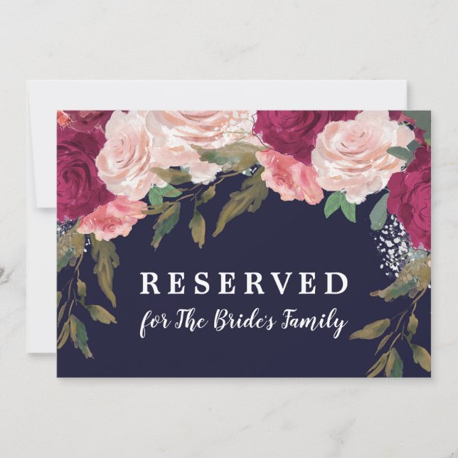 carte réservée à la famille de la mariée modifiabl (Devant)