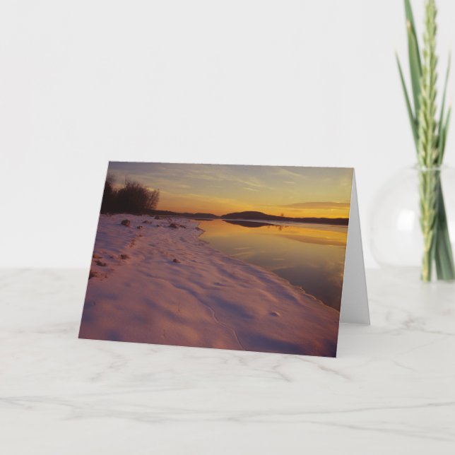 Carte Réservoir de Quabbin de coucher du soleil d'hiver (Devant)