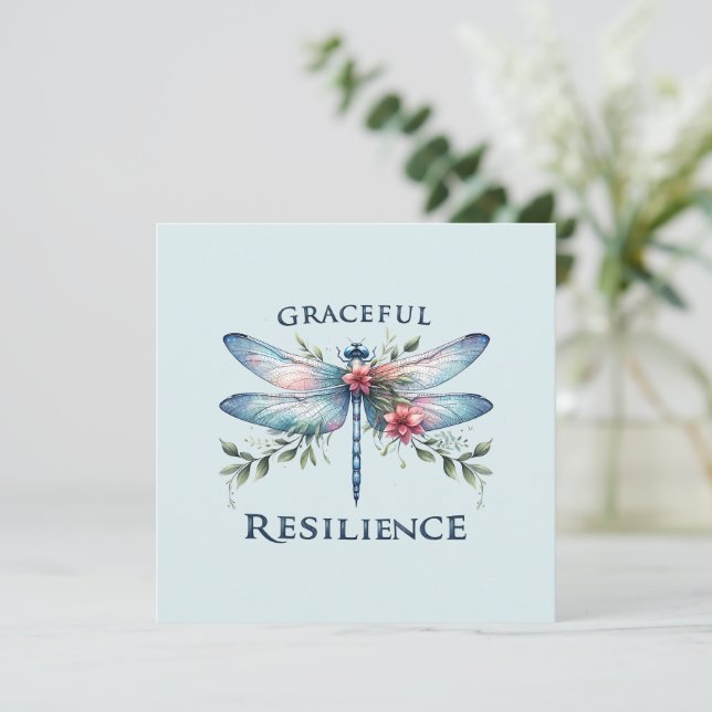 Carte Résilience gracieuse - libellule artistique (Debout devant)