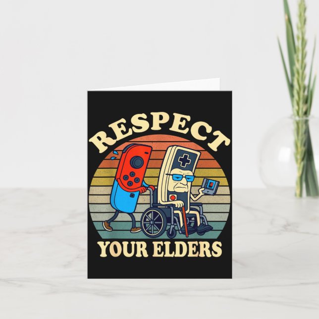 Carte Respect Your Elders Gaming Control 80s Retro Funny (Devant)