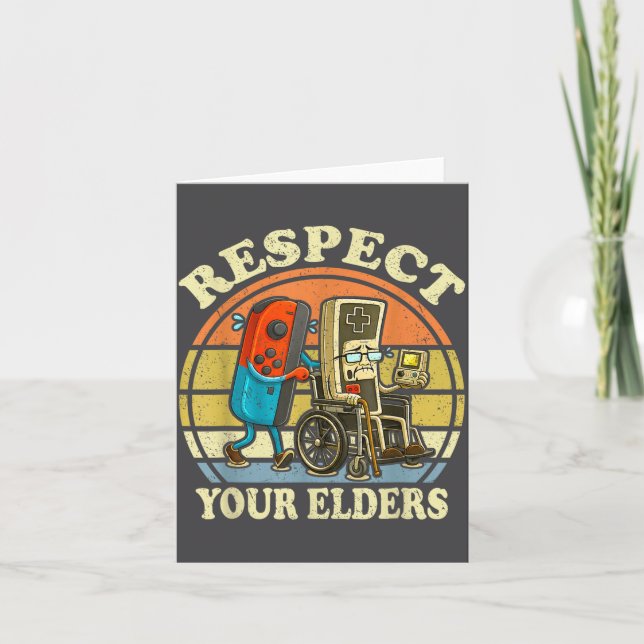 Carte Respect Your Elders Retro Gaming Funny Controller  (Devant)