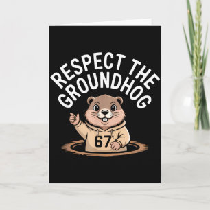 Carte Respecter la marmotte drôle 67 mème six sept Grou