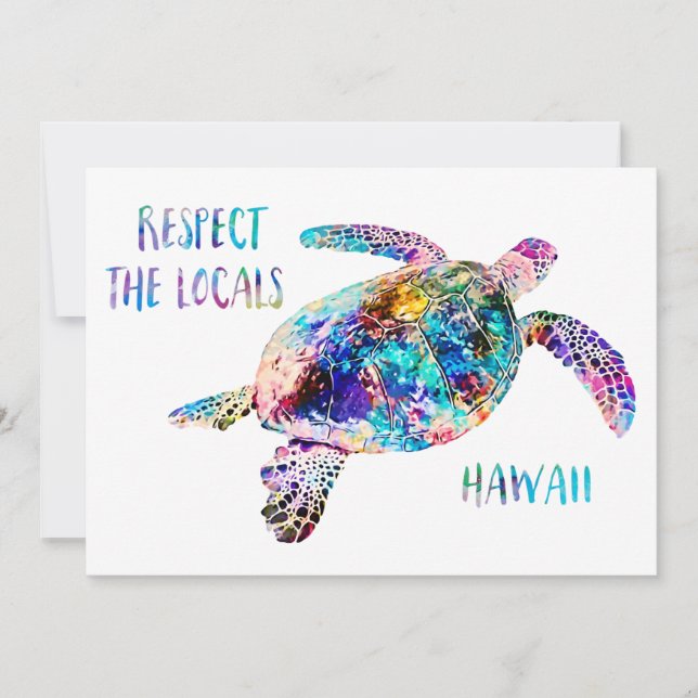 Carte Respectez la citation de la tortue marine locale T (Devant)