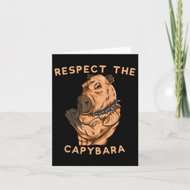 Carte Respectez Le Capybara - Funny Fitness Bodybuilder  (Devant)