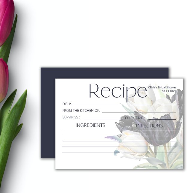 Carte Ressort tulipes noir et blanc Recette (Créateur téléchargé)
