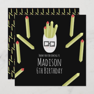 Carte Restaurant Cute Fries Merci d'anniversaire