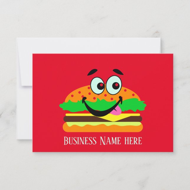 Carte restaurant de hamburger pour affaires ajouter des  (Devant)