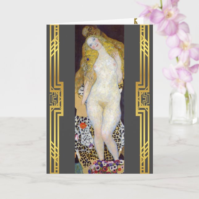 Carte Restauration du tableau Adam et Eve de Klimt (Orchidée)