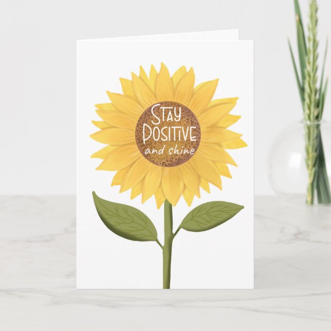 Carte rester positif et briller tournesol santé mentale (Devant)