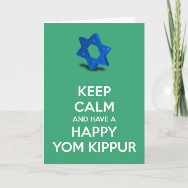 Carte Restez calme et ayez un juif Yom Kippour heureux (Devant)