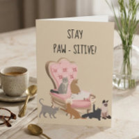 Restez Paw-sitif Positif Drôle Chat Pensée Pour Vo