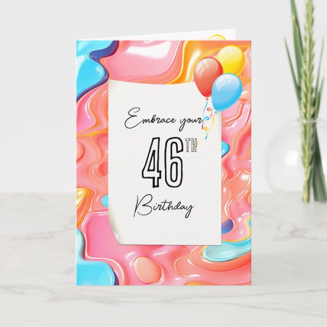 Carte Résumé 3D abstrait psychédélique pour 46e annivers (Devant)