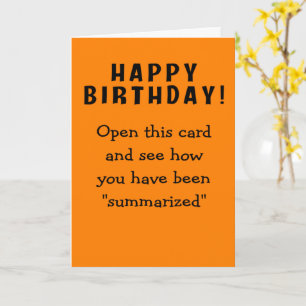 Carte Résumé de l'anniversaire