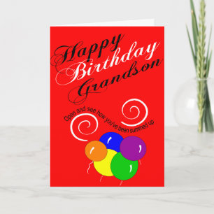 Carte résumé de l'anniversaire de petit-fils