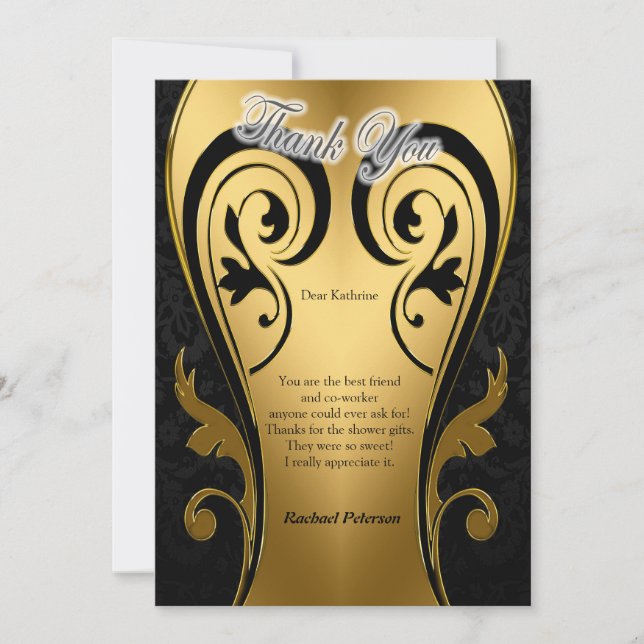 Carte Résumé L'or sur les textures de marbre noir et mix (Devant)