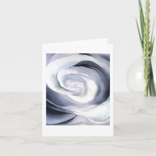 Carte Résumé Rose blanche par Georgia O'Keeffe, (Devant)