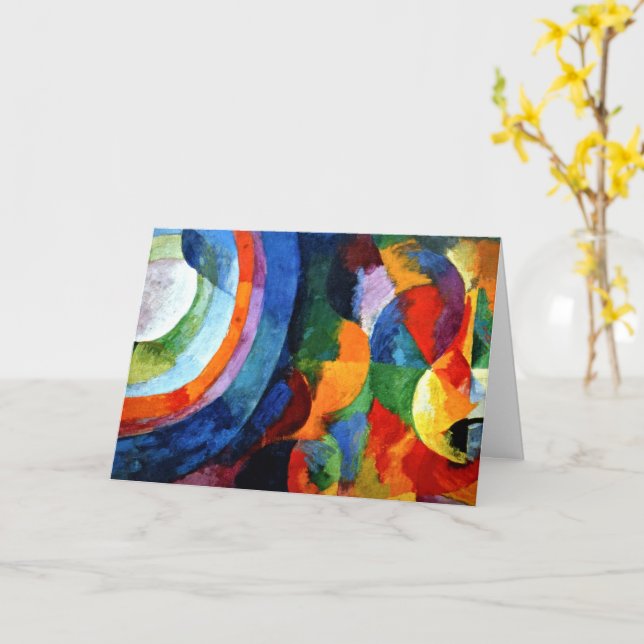 Carte Retard - Formes circulaires, soleil, lune (Fleur jaune)