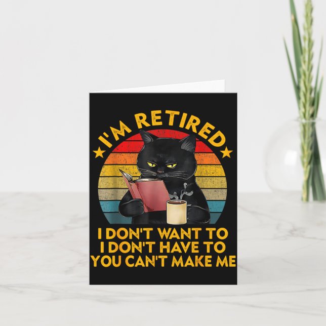 Carte Retired Black Cat Coffee Funny Retirement 2026 Wom (Devant)