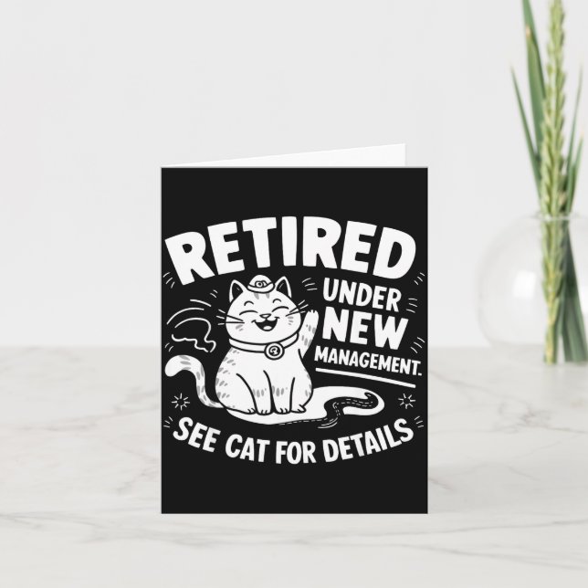 Carte Retired Under New Management - Funny Cat Retiremen (Devant)