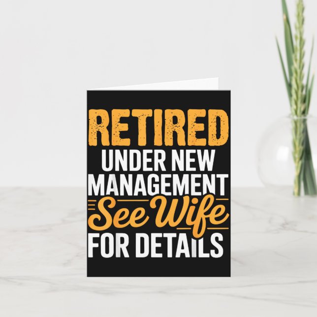 Carte Retired Under New Management See Wife For Details  (Devant)