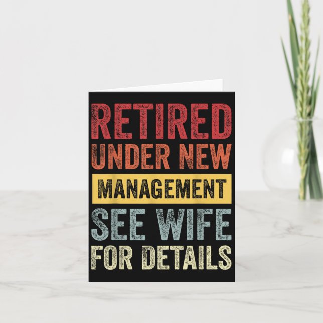 Carte Retired Under New Management See Wife For Details  (Devant)